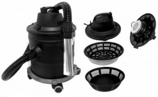 LIENBACHER vysávač popola 18l, 1200W, s oklepom filtra, s kolieskami, čierna