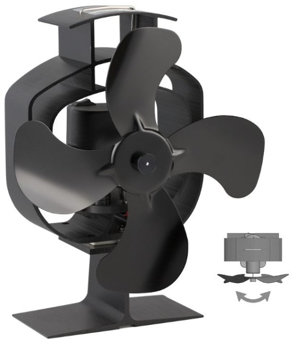 LIENBACHER krbový ventilátor 180x119x219mm, oscilačný, voľne stojaci, čierna