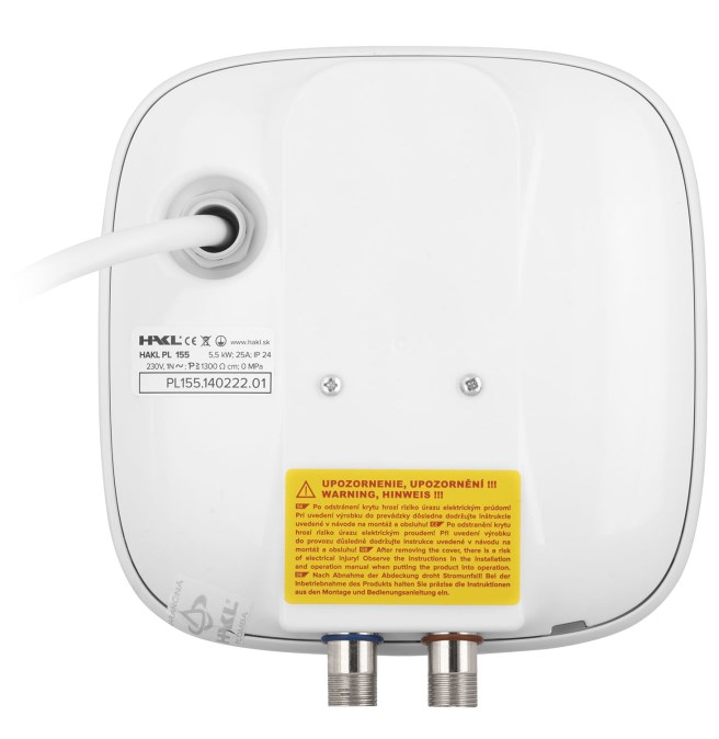 HAKL PL-T 135 prietokový ohrievač 3,5 kW, elektrický, pod/nad umývadlo, plast