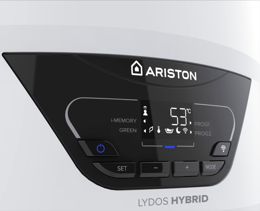 ARISTON LYDOS HYBRID 80 WiFi zásobníkový ohrievač s funkciou TČ 1,2 kW, 80 l, elektrický, závesný, smalt
