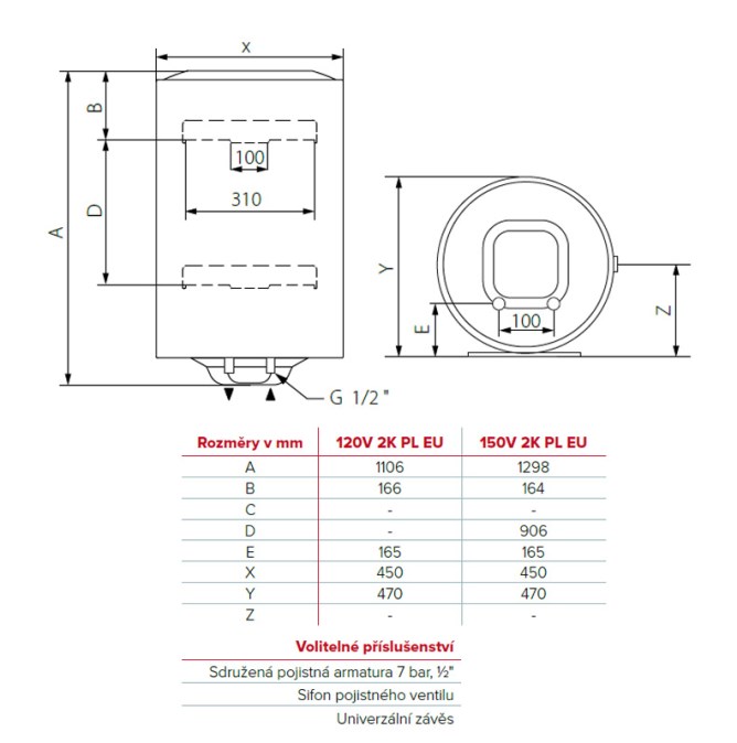 ARISTON PRO1 ECO 150 V zásobníkový ohrievač 150 l, elektrický, závesný, smalt