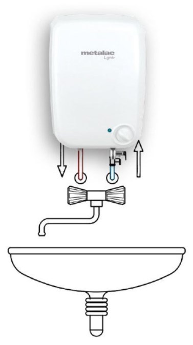 METALAC LYRA MT8I N INOX zásobníkový ohrievač 8 l, elektrický, nad umývadlo, nerez