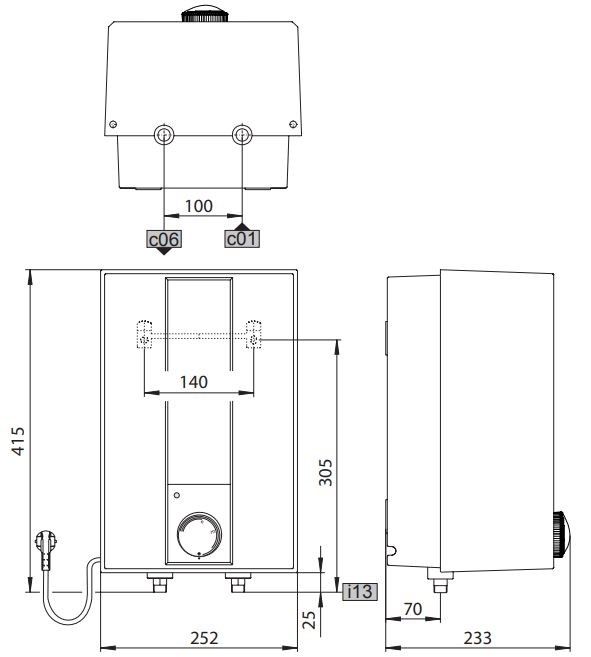 STIEBEL ELTRON ESH 5 O-N TREND zásobníkový ohrievač 5 l, beztlakový, závesný, nad odberné miesto, plast