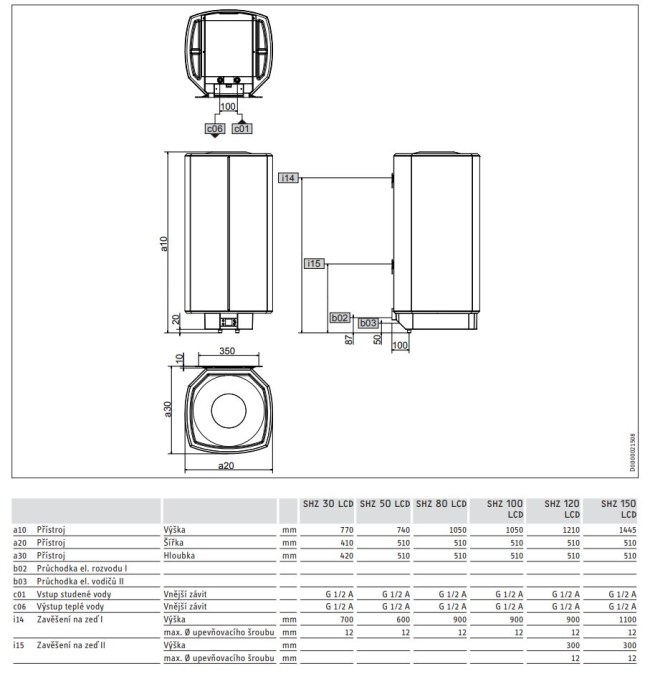 STIEBEL ELTRON SHZ 100 LCD zásobníkový ohrievač 100 l, závesný, smalt
