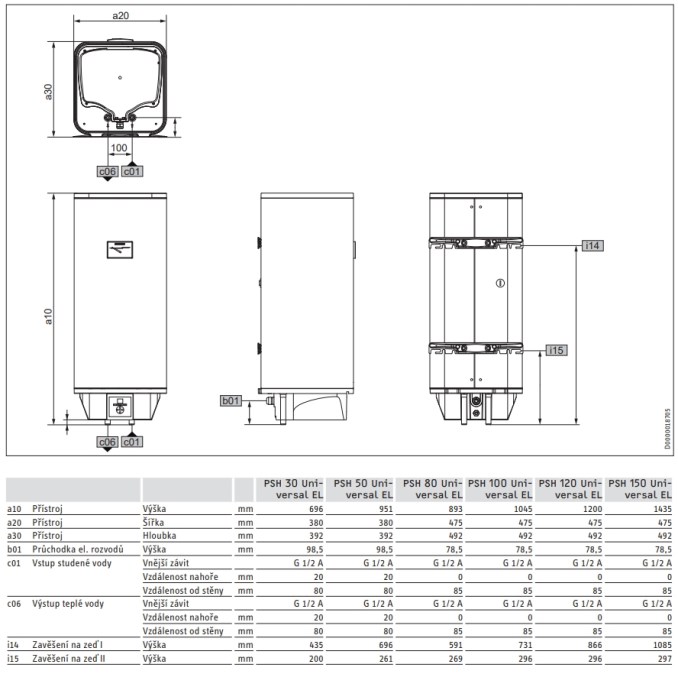 STIEBEL ELTRON PSH 120 UNIVERSAL EL zásobníkový ohrievač 120 l, závesný, smalt