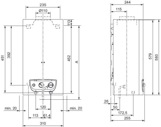 PROTHERM PANDA IOG MINI 19 prietokový ohrievač 18,1 kW, plynový, závesný