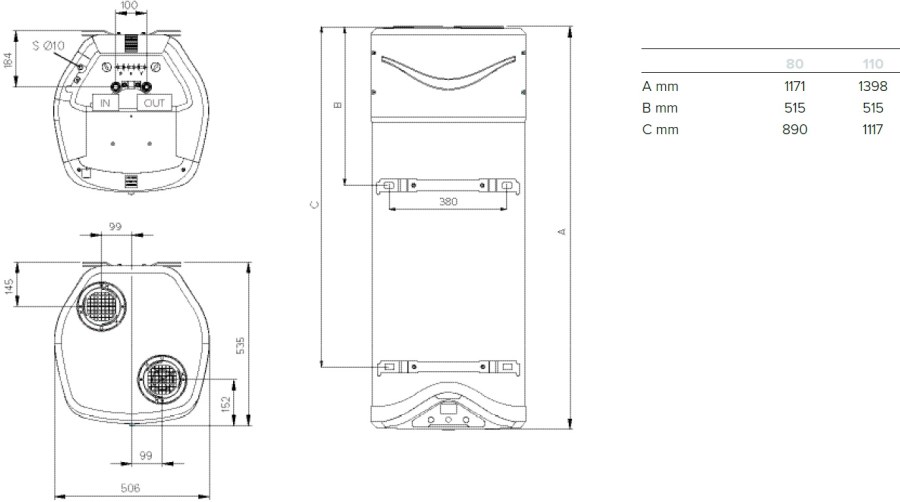 ARISTON NUOS EVO A+ 110 WH zásobníkový ohrievač s funkciou TČ 110 l, elektrický, závesný, smalt