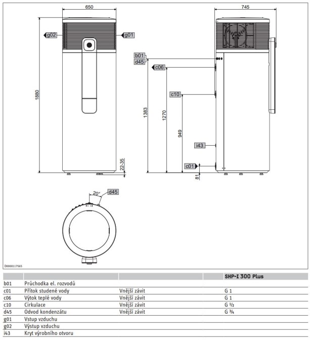 STIEBEL ELTRON SHP-I 300 PLUS zásobníkový ohrievač 300 l, stacionárny, s tepelným čerpadlom, s ovládaním cez aplikáciu, smalt