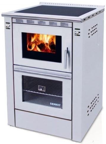 SENKO SG-60 sporák na tuhé palivá 7,5 kW, s rúrou, inox