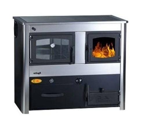 ABC PROIZVOD CONCEPT 2 MAX THERMO HYDRO L sporák na tuhé palivá 18,7 kW, s výmenníkom a rúrou, ľavý, čierna/nerez