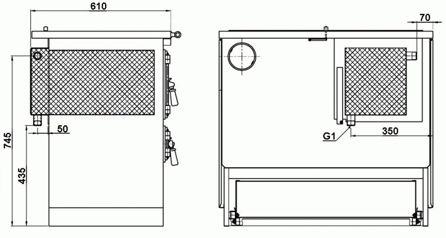 KVS MORAVIA KLAUDIE VSP 9112-V sporák na tuhé palivo 11,4kW, s výmenníkom, rúra vpravo, bordó/chróm