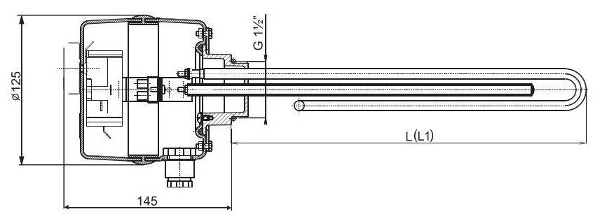 DRAŽICE TJ 6/4"-4,5 elektrická ohrevná jednotka 4,5kW, skrutkovacia, s predĺženou chladiacou časťou