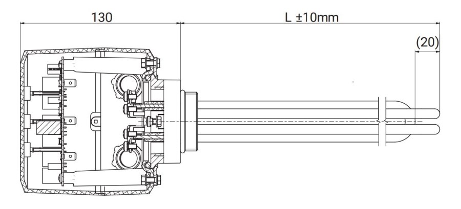 DRAŽICA TJ 6/4" E-4,5 elektrická vykurovacia jednotka, 6 kW, skrutkovacia, s predĺženou chladiacou časťou, bez termostatu