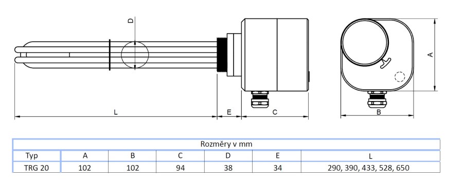 CONCEPT TJ vykurovacie teleso 6kW, G6/4", s reguláciou