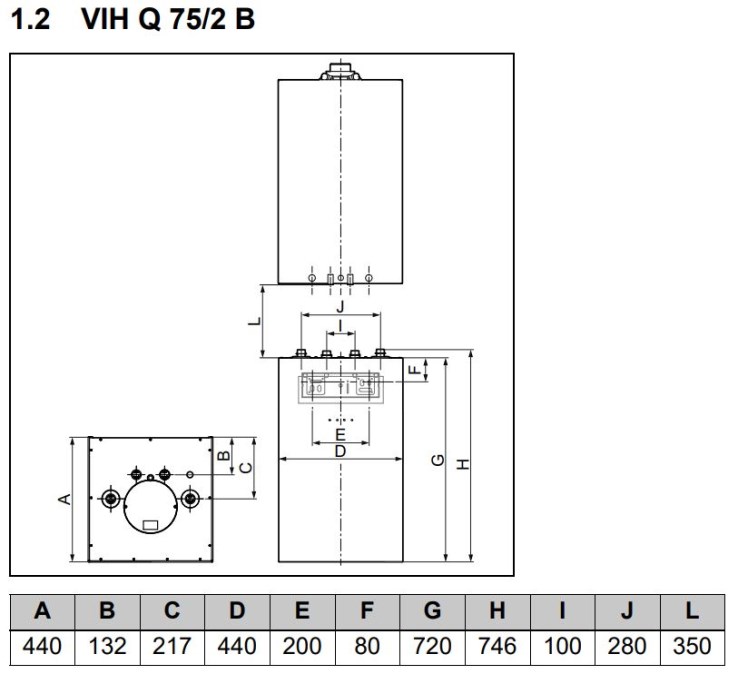 VAILLANT UNISTOR VIH Q 75/2 B nepriamo vykurovací zásobník 68 l, 1 výmenník, závesný