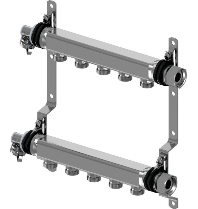 UPONOR UNI-X 2HK rozdeľovač 1"x3/4"E, 2 okruhy, nerez oceľ