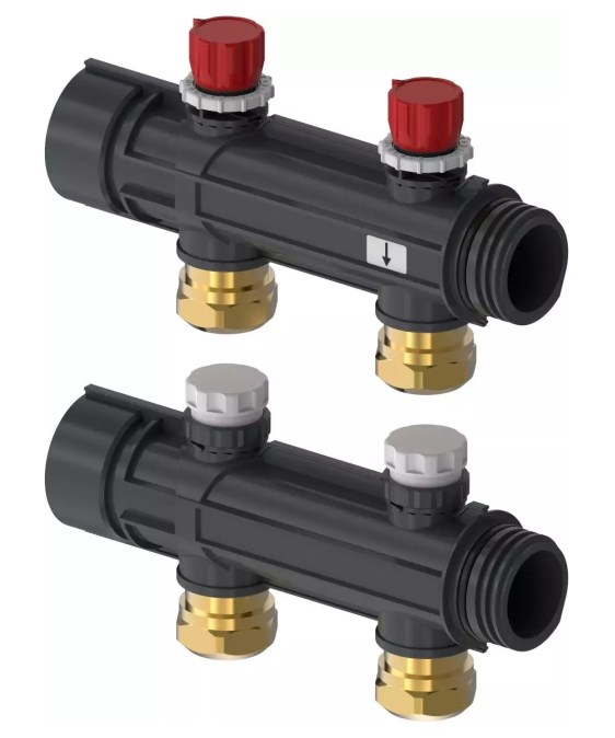 UPONOR MAGNA rozdeľovač 1 1/2"x25mm, 2 okruhy, priemyselný, polyamid