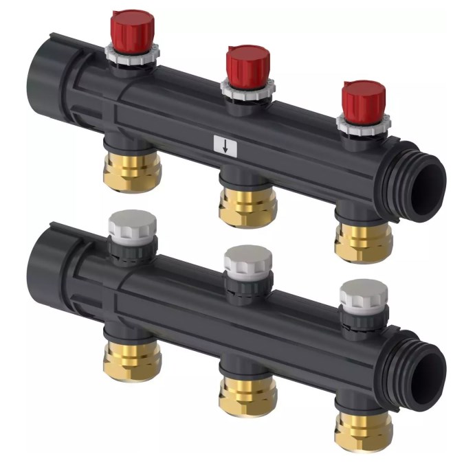 UPONOR MAGNA rozdeľovač 1 1/2"x25mm, 3 okruhy, priemyselný, polyamid