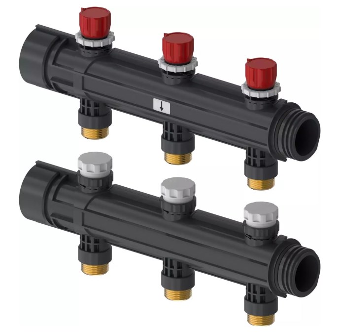 UPONOR MAGNA rozdeľovač 3/4"E, 3 okruhy, priemyselný, polyamid (sada)