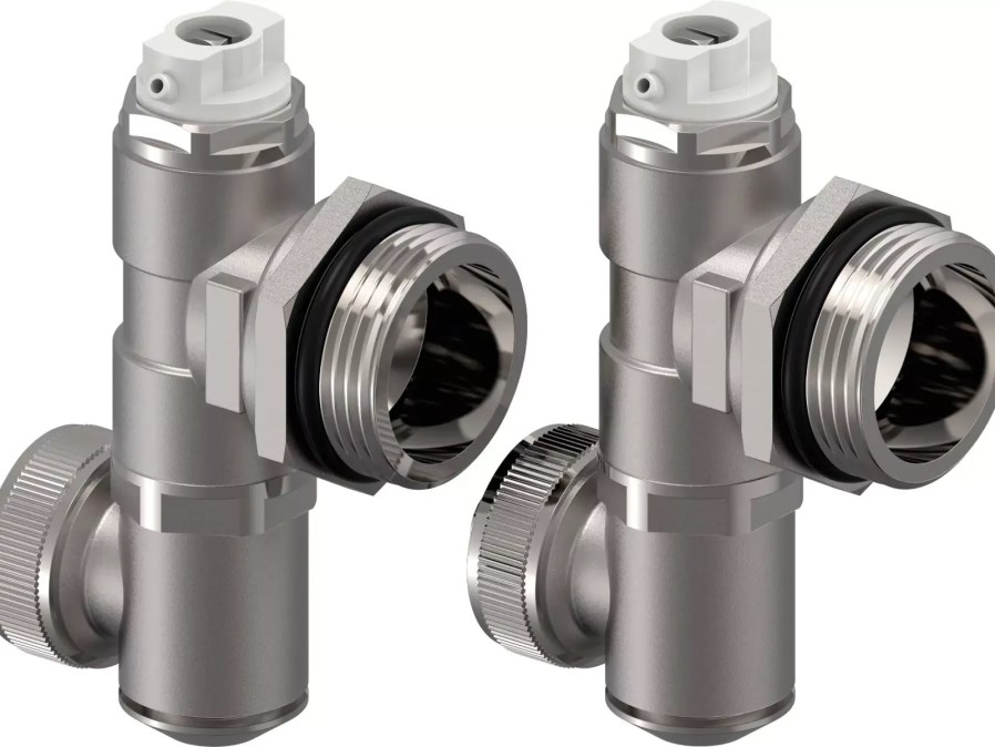 UPONOR VARIO S rozdeľovač + odvzdušňovací/vypúšťací ventil, 16xG3/4" EURO - G1", 16 okruhov, s prietokomerom, nerez oceľ (sada)