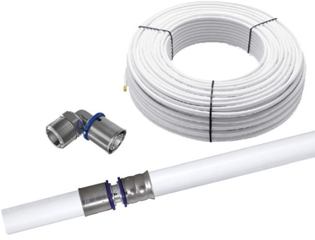 EASY PE-RT/Al/PE-RT rúrka viacvrstvá 25x2,5mm, 50m v kotúči, biela (cena za 1 m)