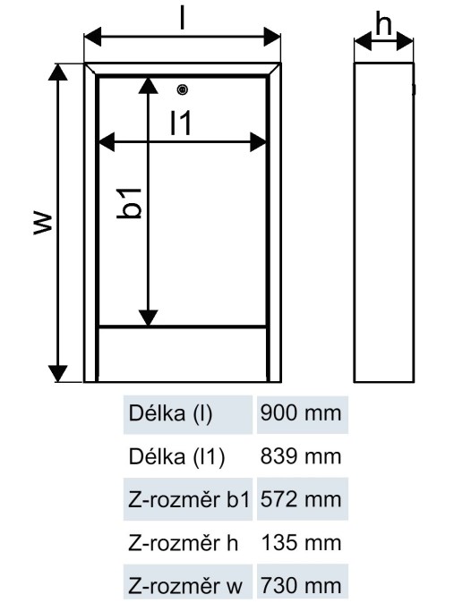 UPONOR VARIO OW skriňa pre rozdeľovač 900x135x730mm, na omietku, biela