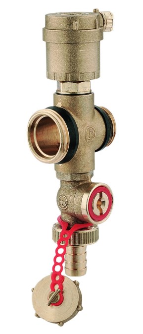 GIACOMINI R554A ukončenie rozdeľovača 1"x3/4", s vypúšťaním, odvzdušnením a tesniacimi krúžkami