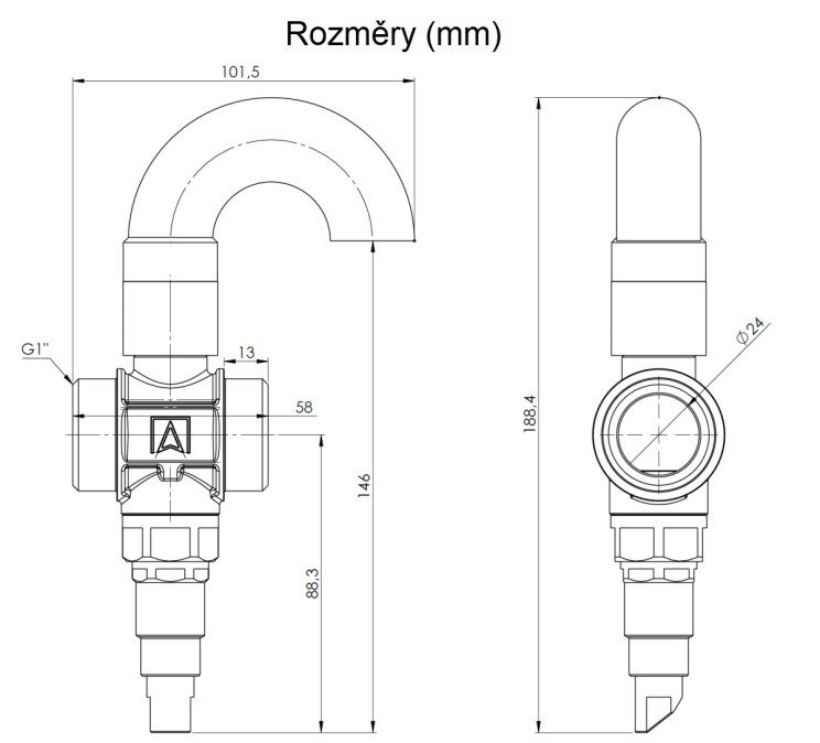AFRISO AAV 100 protizámrzný ventil, G1", PN10, Kvs 55 m3/h, 2 ks, s krytkou