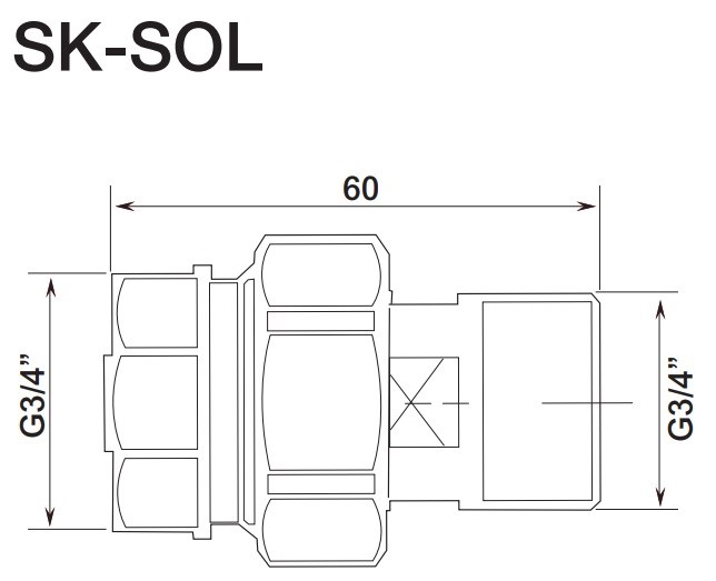SK-SOL rýchlospojka 3/4", pre solárne systémy, mosadz