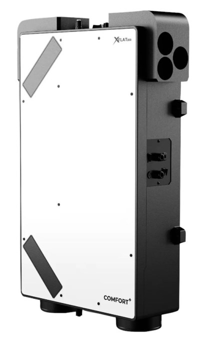 XVENT XFLAT 200 vetracia jednotka s rekuperáciou 200 m3/h, nástenná/podstropná, entalpický výmenník, mechanický by-pass, regulácia COMFORT