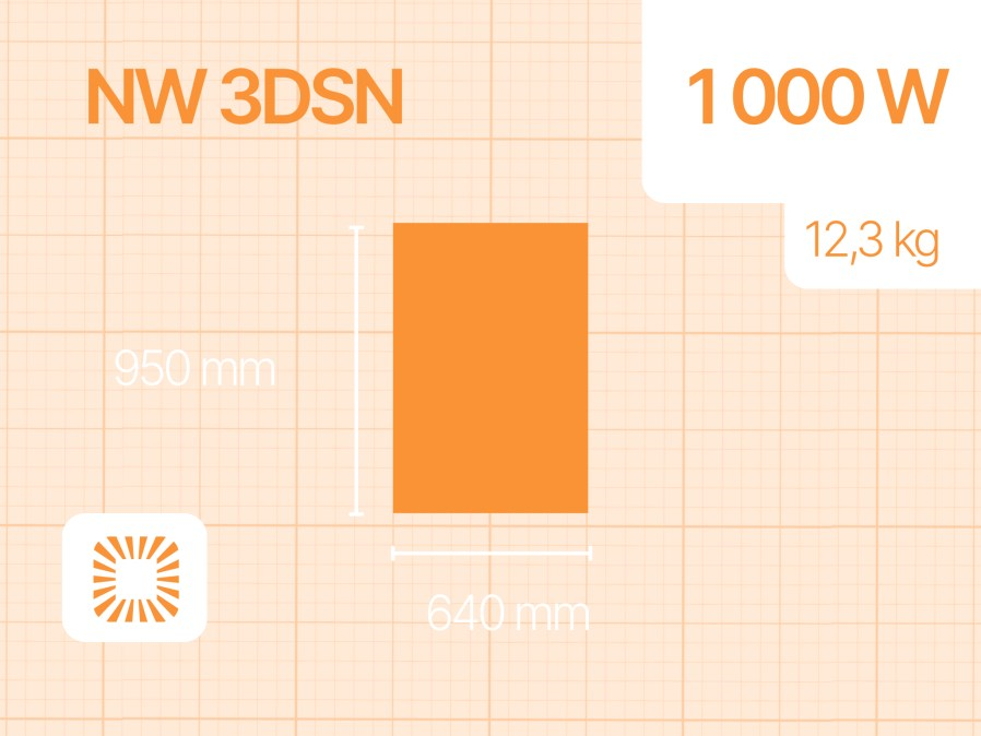 NAMIWELL NW3-1000 DSN sálavý panel 950 x 640 x 28 mm, 1000 W, biela, stojan, kábel