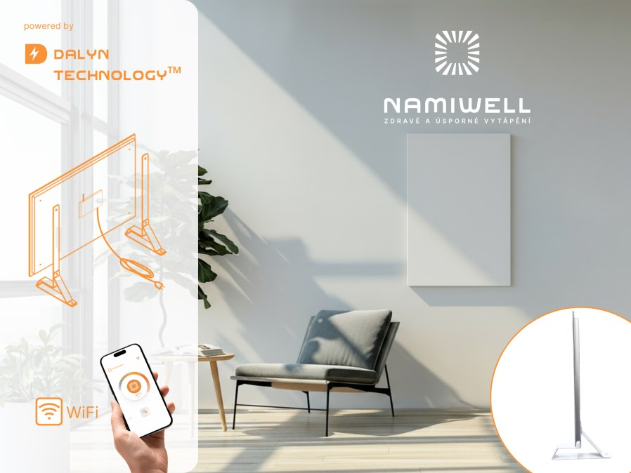 NAMIWELL NW3-1000 DSN sálavý panel 950 x 640 x 28 mm, 1000 W, biela, stojan, kábel
