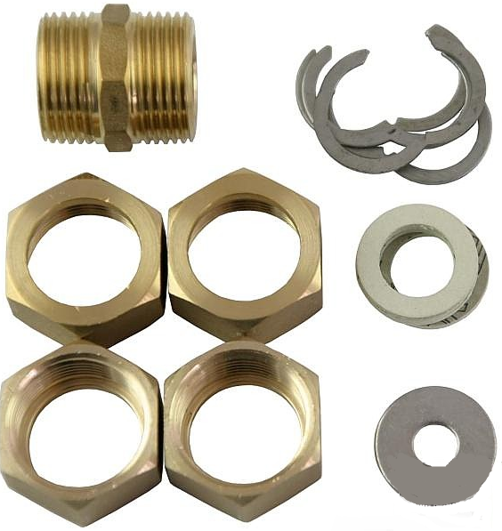 REGULUS sada 4ks matíc, podložiek, tesnení a pertl. nipel 3/4" pre rúrku DN16 (sada)