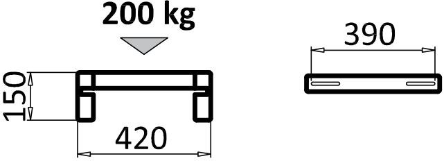 DE DIETRICH držiak vane kondenzátu 420x150mm, pre vaňu VS210, montáž na zem