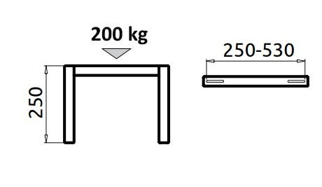 DE DIETRICH SP900 podstavec pre vyvýšenú montáž na zem 470-715x250mm, 250-530mm