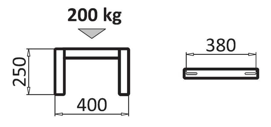 DE DIETRICH SP700 podstavec pre vyvýšenú montáž na zem 400x250mm, 480-830mm