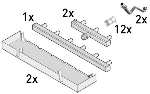 KOTRBATÝ KPS TO GO sada registrov pre sálavý panel 900mm, biela RAL 9016 (sada)