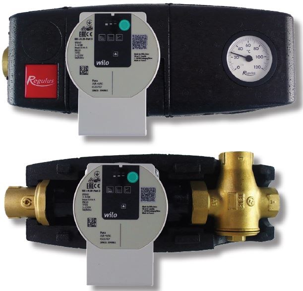 REGULUS RGMAT E 55 W čerpadlová skupina 3xG1"F, 6 bar, s čerpadlom WILO Para 25/6 SC, v izolácii