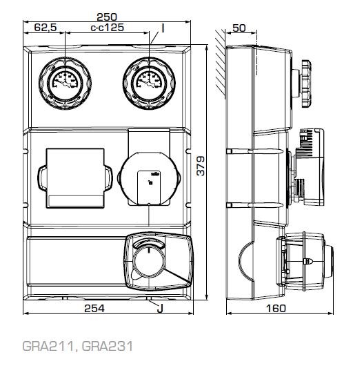 CONCEPT GRA211 čerpadlová skupina DN25, PN10, WILO PARA 25/6, zmiešavacie funkcie