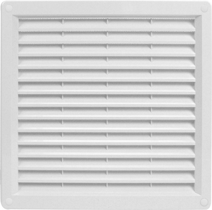 HACO VM 300x300mm vetracia mriežka, s rámčekom a sieťovinou, biela