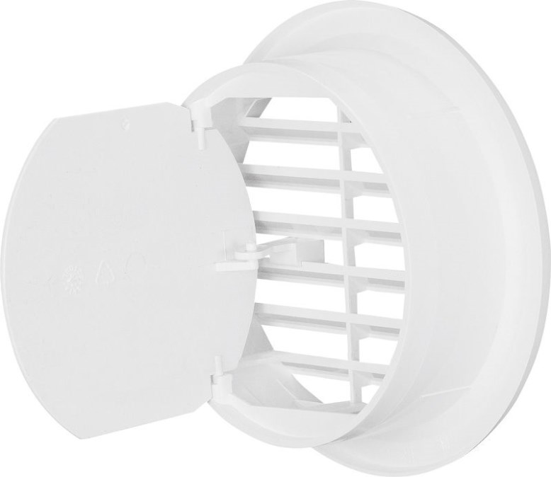 HACO VM 110 UB vetracia mriežka kruhová, uzatvárateľná, priemer 105mm, biela