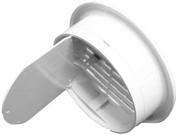 HACO VM 125 UB vetracia mriežka kruhová, uzatvárateľná, priemer 144mm, biela