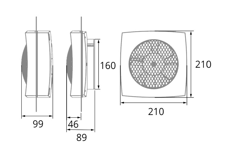 CATA LHV 160 axiálny ventilátor 160 mm, nástenný/do okna