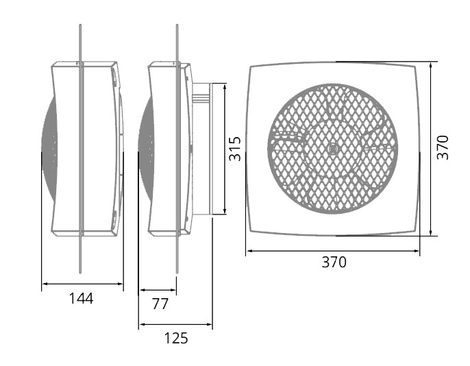 CATA LHV 300 axiálny ventilátor 315 mm, nástenný/do okna