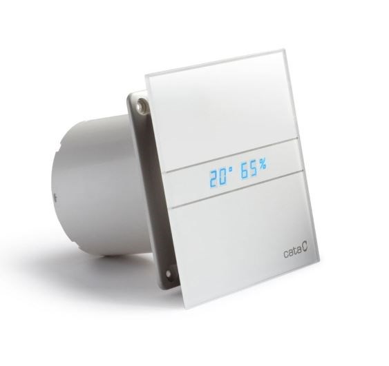 CATA E100 GTH axiálny ventilátor 100 mm, nástenný/stropný, s časovačom a čidlom vlhkosti