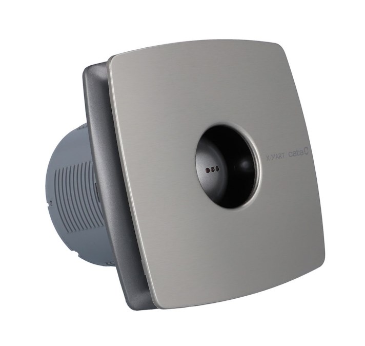 CATA X-MART 10 H INOX axiálny ventilátor 100 mm, nástenný/stropný/do okna, s časovačom, čidlom vlhkosti a spätnou klapkou, nerez