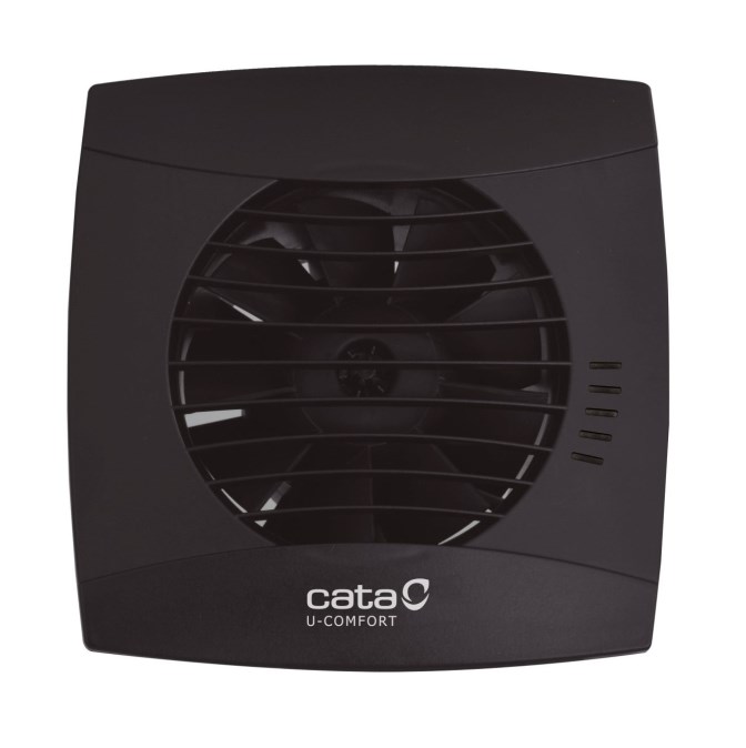 CATA UC 10 BLACK axiálny ventilátor 100 mm, nástenný/stropný, so spätnou klapkou, čierna
