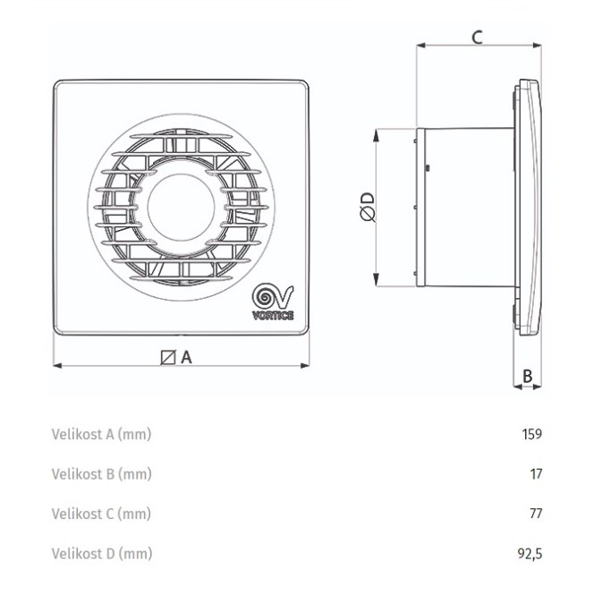 VORTICE PUNTO FILO MF 90/3,5" T axiálny ventilátor 90 mm, nástenný/stropný, s časovačom a spätnou klapkou