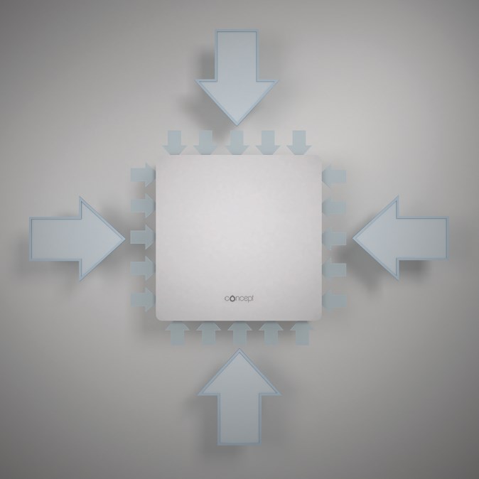 CONCEPT SILENZIO 100 VK axiálny ventilátor 100 mm, nástenný/stropný