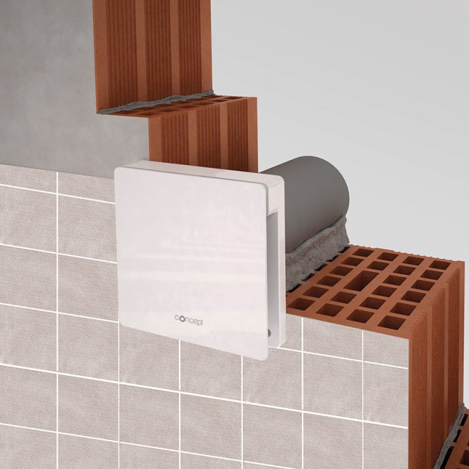 CONCEPT SILENZIO 100 VK axiálny ventilátor 100 mm, nástenný/stropný